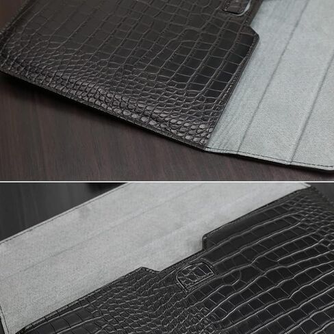 PU Leather Flap Style Case Bag Laptop Sleeve for MacBook Air 13.6 inch 2024 2023 2022 M3 A3113 M2 A2681 Air 13 2018-2021 M1 A2337 A2179 A1932 Notebook Bag for MacBook Pro 13 2016-2020, Black in Kuwait