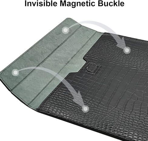 PU Leather Flap Style Case Bag Laptop Sleeve for MacBook Air 13.6 inch 2024 2023 2022 M3 A3113 M2 A2681 Air 13 2018-2021 M1 A2337 A2179 A1932 Notebook Bag for MacBook Pro 13 2016-2020, Black in Kuwait