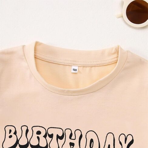KEKEMI Birthday Boy Shirt Toddler Baby Boys Birthday Party T-Shirt Birthday Dude Letter Print Tee Tops Birthday Shirt Gift in Kuwait