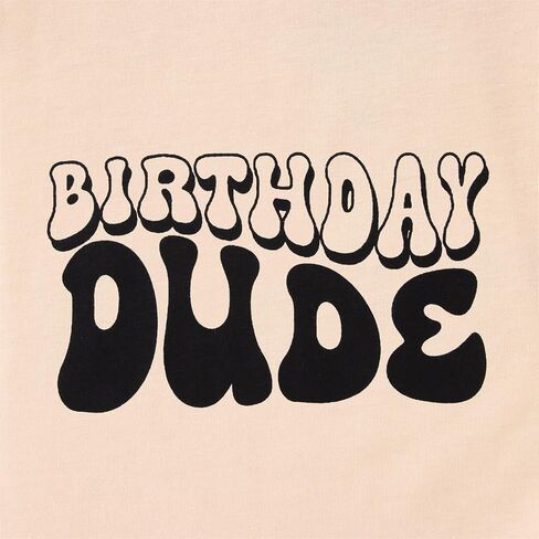 KEKEMI Birthday Boy Shirt Toddler Baby Boys Birthday Party T-Shirt Birthday Dude Letter Print Tee Tops Birthday Shirt Gift in Kuwait