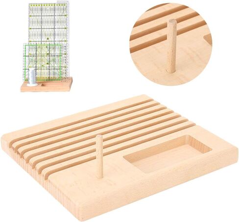 Fdit Wooden Quilting Ruler Rack DIY Spool Holder Rack Storage Organizer Sewing Tool for Knitting and Crafts DIY Sewing in Saudi Arabia