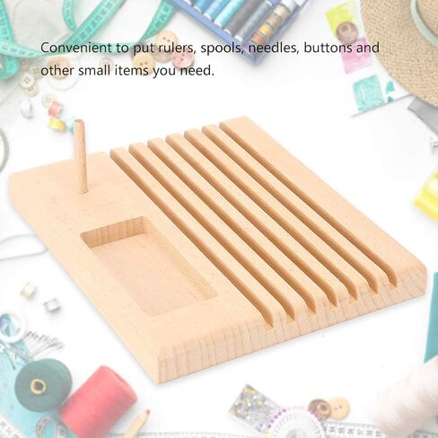 Fdit Wooden Quilting Ruler Rack DIY Spool Holder Rack Storage Organizer Sewing Tool for Knitting and Crafts DIY Sewing in Saudi Arabia