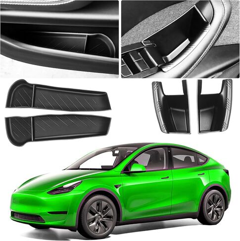 قطعتان من صواني تخزين مقبض الباب الأمامي لطراز Tesla X 2024 2023 2022، واقي غطاء مقبض الباب متوافق مع ملحقات Tesla Model X، صندوق المنظمات الداخلية in Kuwait