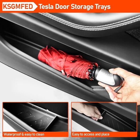 قطعتان من صواني تخزين مقبض الباب الأمامي لطراز Tesla X 2024 2023 2022، واقي غطاء مقبض الباب متوافق مع ملحقات Tesla Model X، صندوق المنظمات الداخلية in Kuwait