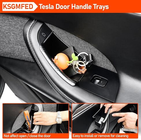قطعتان من صواني تخزين مقبض الباب الأمامي لطراز Tesla X 2024 2023 2022، واقي غطاء مقبض الباب متوافق مع ملحقات Tesla Model X، صندوق المنظمات الداخلية in Kuwait