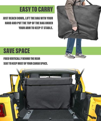 وحدة تخزين Zlirfy ذات السطح الصلب، حقيبة تخزين علوية صلبة للوحة حرية السيارات مع مقبض حمل، حقيبة تخزين لوحة حرية ناعمة متعددة الجيوب، متوافقة مع JK JKU JL JLU 2020-2022 JT in Kuwait