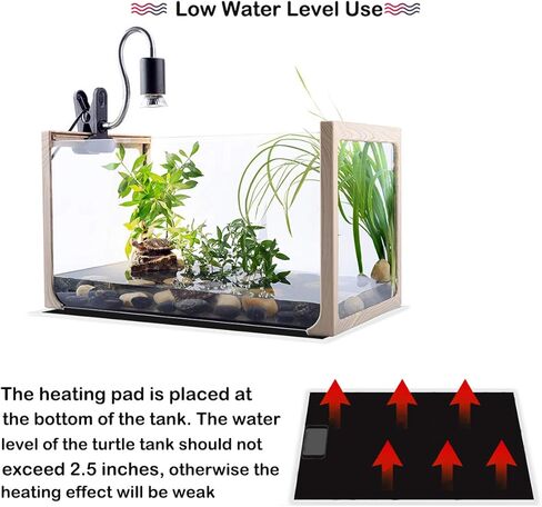 linifar 2 حزمة منصات التدفئة الزواحف، تعديل درجة الحرارة تحت خزان بساط سخان تررم للسلحفاة السلحفاة الملتحية التنين الأفعى السحلية الناسك السلطعون (20 واط) in Kuwait