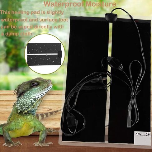 linifar 2 حزمة منصات التدفئة الزواحف، تعديل درجة الحرارة تحت خزان بساط سخان تررم للسلحفاة السلحفاة الملتحية التنين الأفعى السحلية الناسك السلطعون (20 واط) in Kuwait
