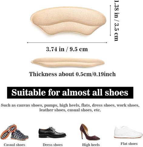 بطانات للكعب، واقيات للتجاعيد، زوجان من وسائد الوقاية من البثور، من جلد الغزال، أحذية كبيرة جدًا، مقابض حشو، نعال داخلية عالية، بطانة حماية للظهر، ملحقات للنساء والرجال (متعددة الألوان) in Kuwait