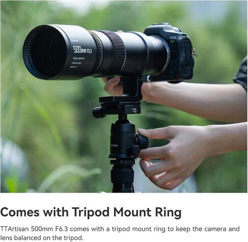 TTArtisan 500 مم F6.3 عدسة بؤرية يدوية بإطار كامل بزاوية عريضة تليفوتوغرافي لكاميرات Nikon F-Mount D6، D5، Df، D850، D810A، D810، D780، D750، D610، إلخ in Kuwait