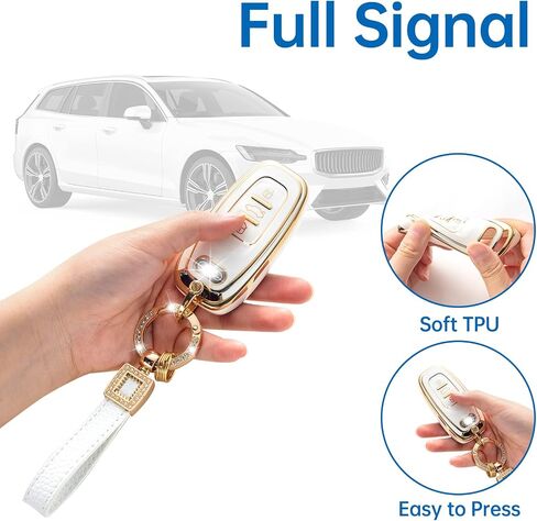 for Toyota Key Fob Cover with Leather Lanyard, Car Key Fob Case Compatible with Toyota 2018-2022 Camry RAV4 Highlander Avalon C-HR Prius Corolla GT86 Smart Key Protector Holder in Saudi Arabia