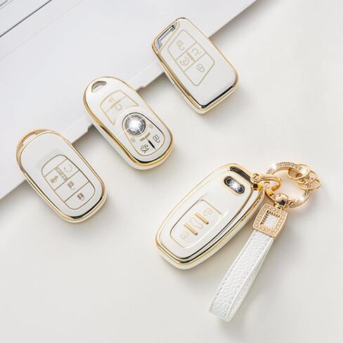for Toyota Key Fob Cover with Leather Lanyard, Car Key Fob Case Compatible with Toyota 2018-2022 Camry RAV4 Highlander Avalon C-HR Prius Corolla GT86 Smart Key Protector Holder in Saudi Arabia