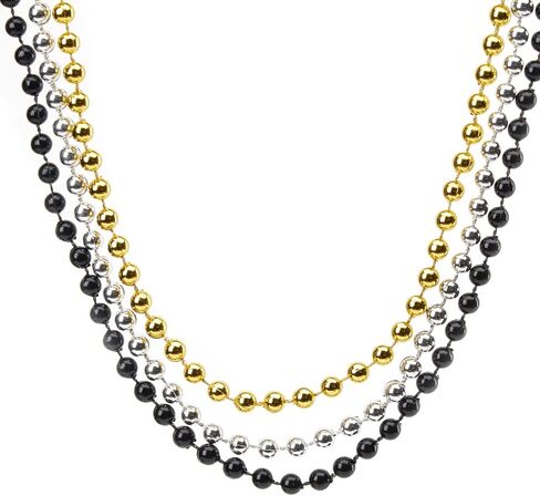 105 جهاز كمبيوتر شخصى الذهب الأسود الفضة مطرز القلائد السنة الجديدة الخرزة القلائد السنة الجديدة حزب اللوازم ماردي غرا حزب الخرز القلائد عطلة مطرز زي قلادة للحزب in Kuwait