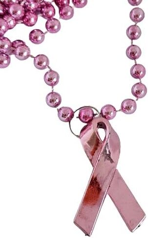 Twilight Bunco Events 12 عقدًا من الخرز على شكل شريط وردي من Mardi Gras - قلادات للتوعية بسرطان الثدي من Mardi Gras Beads - مجموعة من 12 قطعة in Kuwait