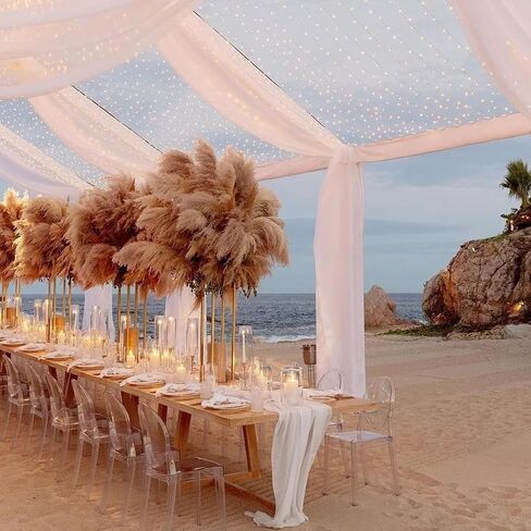 DeZerlor Wedding Draping Fabric Navy Blue Drapes for Backdrop | 29"x20FT, Sheer Curtains for Romantic Bridal Baby Shower Decorations Ceremony Birthday Party Outdoor Events in Saudi Arabia