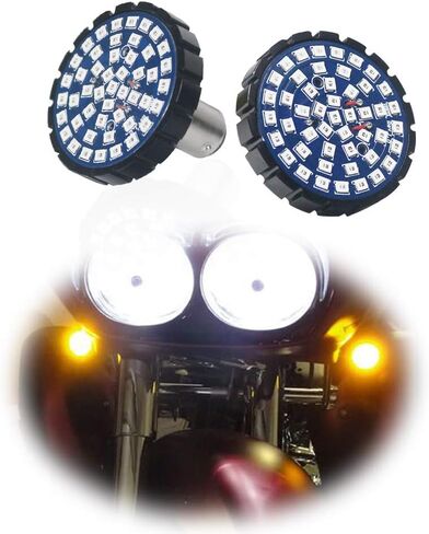 2-Inch White/Amber Switchback Motorcycle 1157 2357 2057 7528 BAY15D LED Front Turn Signal Light Bulbs For Harley Davidson,Full Can-bus No Hyper Flash No Resistor Required Replacements in Saudi Arabia