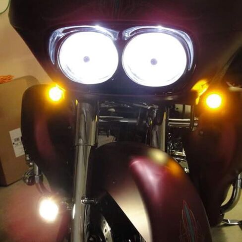 2-Inch White/Amber Switchback Motorcycle 1157 2357 2057 7528 BAY15D LED Front Turn Signal Light Bulbs For Harley Davidson,Full Can-bus No Hyper Flash No Resistor Required Replacements in Saudi Arabia