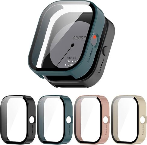 [4-Pack] Case with Tempered Glass Screen Protector Compatible with CMF by Nothing - CMF Watch Pro, Bumper Full Coverage Protective Hard PC Cases Face Cover for CMF Watch Pro (D395) in Saudi Arabia