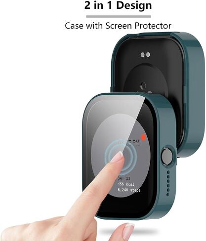 [4-Pack] Case with Tempered Glass Screen Protector Compatible with CMF by Nothing - CMF Watch Pro, Bumper Full Coverage Protective Hard PC Cases Face Cover for CMF Watch Pro (D395) in Saudi Arabia