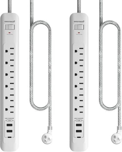 Oviitech USB C Power Strip, Power Strip with USB,3 Outlets and 2 USB Ports(1 USB C,1 USB A),with 6 Foot Heavy Duty Extension Power Cord,Straight Plug,for Home, Office, Travel and Dorm Room,White. in Saudi Arabia