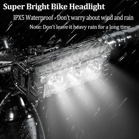 Bike Lights for Night Riding Rechargeable - Super Bright Bike Headlight, Bike Flashlight, IPX5 Waterproof Front Headlight for Mountain Bike Road Bike in Kuwait