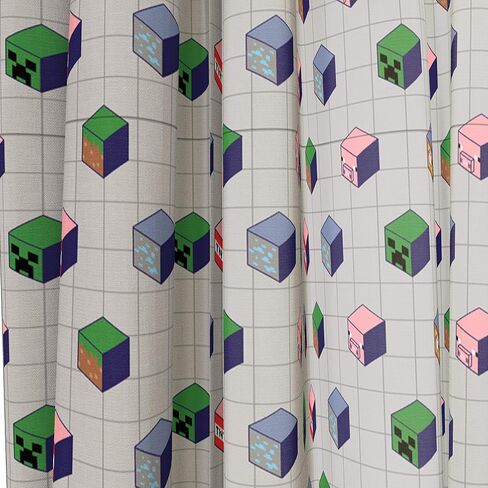 Jay Franco Minecraft Genda Iso Animals 63" inch Drapes - Beautiful Room Décor & Easy Set Up, Bedding Features Creeper & TNT - Curtains Include 2 Tiebacks, 4 Piece Set (Official Minecraft Product) in Saudi Arabia