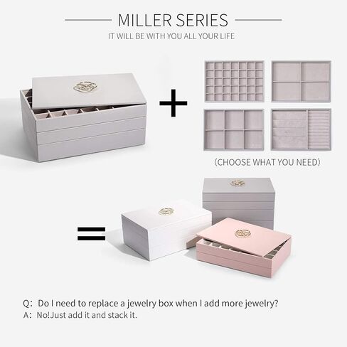 صينية مجوهرات فلاندو ميلر (5 في 1 - رمادي) + علبة مجوهرات صغيرة فياجيو (رمادي) in Kuwait