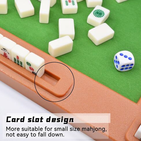 مجموعة drizzle Travel Mahjong 4 في 1 مع طاولة Mahjong - 146 بلاطة بحجم محمول Mah-Jongg - رسومات بحجم البوكر الأسماك والروبيان ورسومات السلطعون - مساكن ألعاب لوحية للسفر in Kuwait