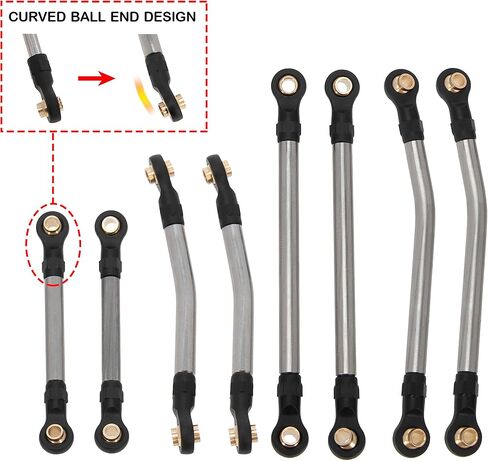 MEUS Racing TRX4M Links 55mm Shock Absorber Driveshaft Kit for TRX4M Defender Bronco K10 F150 1/18 RC Crawler Upgrades Parts, Titanium in Saudi Arabia