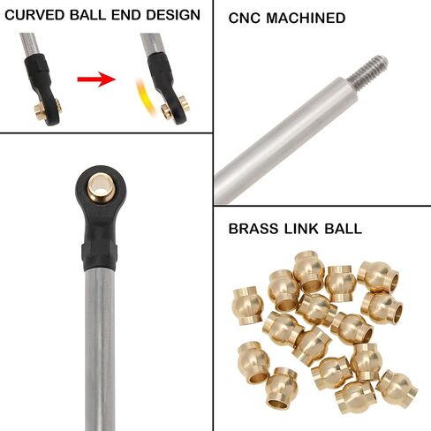 MEUS Racing TRX4M Links 55mm Shock Absorber Driveshaft Kit for TRX4M Defender Bronco K10 F150 1/18 RC Crawler Upgrades Parts, Titanium in Saudi Arabia