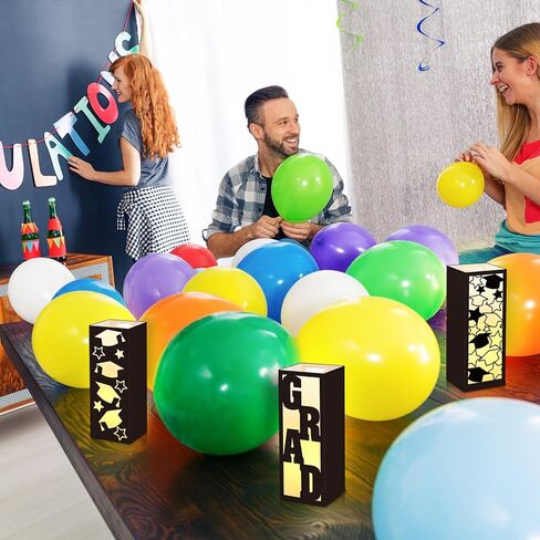 3 قطع من صناديق الفانوس المركزية لطاولة التخرج فئة 2024 حقائب مضيئة مقطوعة بالليزر وديكورات حفلات التخرج فانوس تخرج ثلاثي الأبعاد مع ضوء فانوس لمفضلات حفلات التخرج in Kuwait