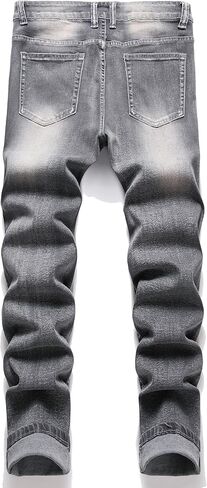 Jeans for Men Stretch Slim Fit Denim Comfort Flex Waist Colored Pants Strechy Regular Fit Tapered Leg in Kuwait