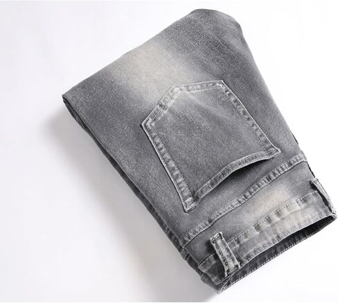 Jeans for Men Stretch Slim Fit Denim Comfort Flex Waist Colored Pants Strechy Regular Fit Tapered Leg in Kuwait