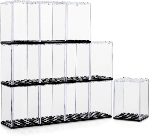 12 قطعة من علبة عرض Minifigure لـ Lego Minifigure من الأكريليك الشفاف لمكعبات البناء صندوق عرض لتخزين شخصيات الحركة ومكعبات تخزين قابلة للتكديس هدية لمحبي Lego in Kuwait