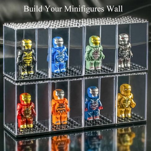 12 قطعة من علبة عرض Minifigure لـ Lego Minifigure من الأكريليك الشفاف لمكعبات البناء صندوق عرض لتخزين شخصيات الحركة ومكعبات تخزين قابلة للتكديس هدية لمحبي Lego in Kuwait
