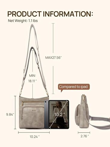 Telena Hobo Bags for Women Leather Purses Crossbody Bag Multi Pockets Large Shoulder Bags with Adjustable Strap in Kuwait