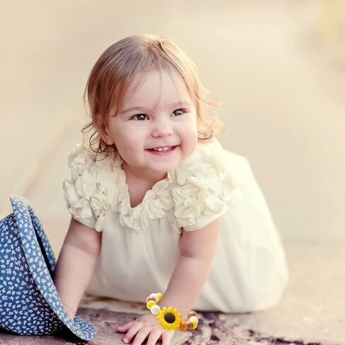 s 3Pcs Sensory Chew Bracelet for Kids Silicone Teething Beads Ring for Toddler Baby Yellow Sunflower Chewable Biting Jewelry Toys for Autism ADHD SPD Oral Motor Nursing Grasping in Kuwait