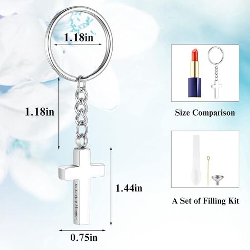 Dletay الصليب جرة المفاتيح للرماد مجوهرات جنائزية للرماد الفولاذ المقاوم للصدأ رماد مفتاح سلسلة للرجال والنساء in Kuwait