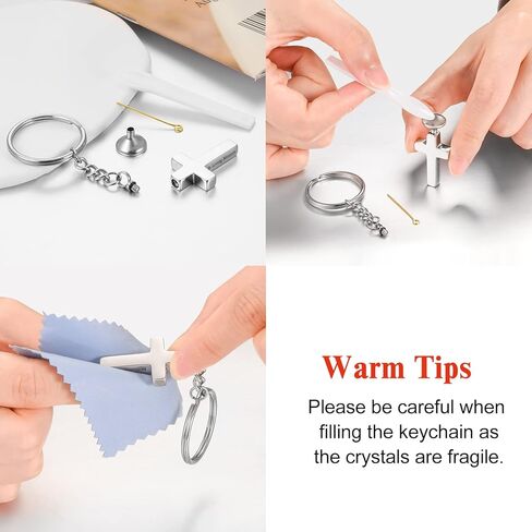 Dletay الصليب جرة المفاتيح للرماد مجوهرات جنائزية للرماد الفولاذ المقاوم للصدأ رماد مفتاح سلسلة للرجال والنساء in Kuwait