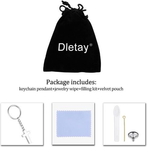 Dletay الصليب جرة المفاتيح للرماد مجوهرات جنائزية للرماد الفولاذ المقاوم للصدأ رماد مفتاح سلسلة للرجال والنساء in Kuwait