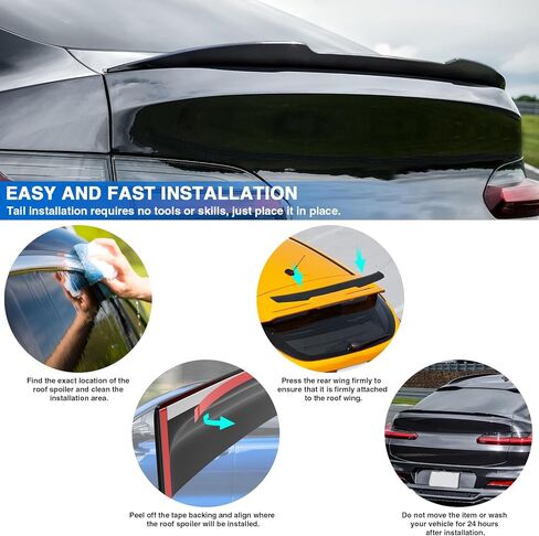 MotorFansClub Rear Spoiler Trunk Wing Fit for BMW X4 G02 2018 2019 2020 2021 2022 Trunk Lid Spoiler(Glossy Black) in Kuwait