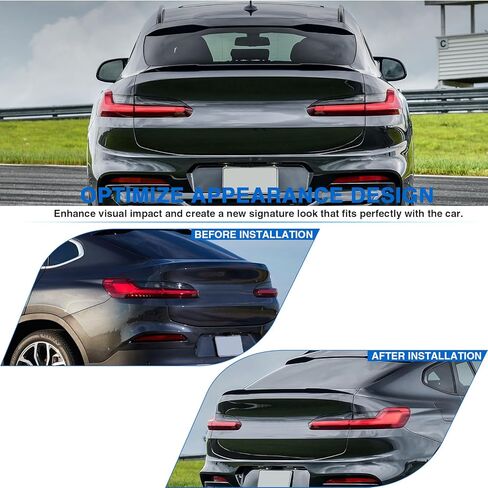 MotorFansClub Rear Spoiler Trunk Wing Fit for BMW X4 G02 2018 2019 2020 2021 2022 Trunk Lid Spoiler(Glossy Black) in Kuwait
