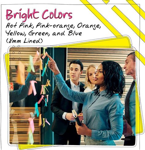 Better Office Products Lined Sticky Notes, 4 x 6, 6 Pack, 300 Sheets (50/Pad), Self Stick Notes with Lines, 6 Bright Assorted Colors, Post Memos, Strong Adhesive, 6 Pads in Saudi Arabia