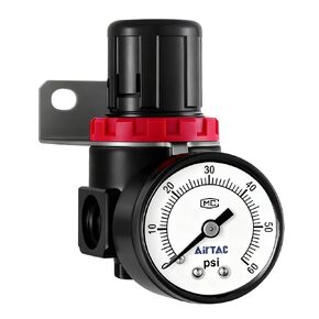 Low Pressure Air Compressor Regulator Airtac AR2000-C 1/4'' NPT with Bracket and Gauge 0-60 PSI Adjustable in Kuwait
