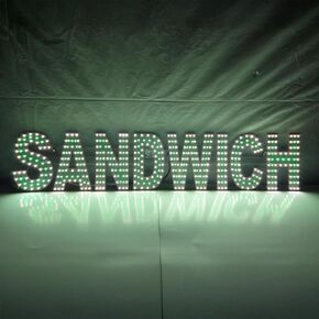EPL SANDWICH Green, Led 2G Blinking Sign, Eye-Catching, Super Bright, 6"x30", Business decor, Food Storefront display, Restaurant signage in Kuwait