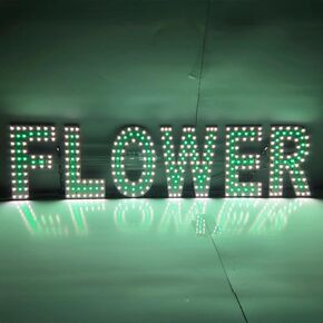 EPL FLOWER GREEN, LED 3G Sparkling Sign, Eye-Catching, Super Bright, 6"x30", Remote Control & Floral Business decor, Storefront display in Kuwait