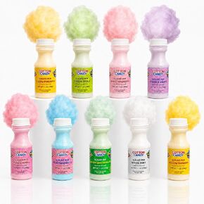 Cotton Candy Floss Sugar Kit - Mix of 9 Plastics Jars of 7oz ea. - Flavors: Blue Raspberry, Purple Grape, Pink Cherry, Yellow Banana, Green Apple, White Mint, Yellow Pineapple, Green Watermelon and Pink Strawberry! - Create Fluffy & Floating Cotton Candy  in Saudi Arabia
