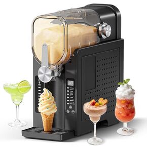 Slushie Machine, No Ice Needed Slushy Maker for Home, Real-Time Temp Display, Frozen Drink Maker with 6 Preset Programs for Ice Cream, Frappés, Milk Shake and More, Black, 1 Pack+6Modes in Kuwait