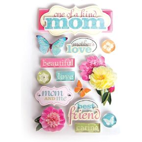 Paper House Productions STDM-0192E 3D Cardstock ملصقات ، أمي (3 عبوات) in Kuwait