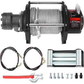 15000 LBS Hydraulic Winch for Tow Truck, Heavy Duty Recovery Winch with 2/5" x 78FT Steel Cable, BMR80 Motor 36:1 Gear Ratio Hydraulic Winch for Wreckers, Trailers & Vehicle Recovery in Kuwait